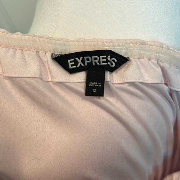 Express Size 12 Two-Tone Pink Ruffled Strapless Dress - Picture 8 of 10